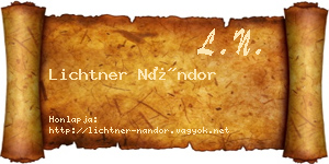 Lichtner Nándor névjegykártya